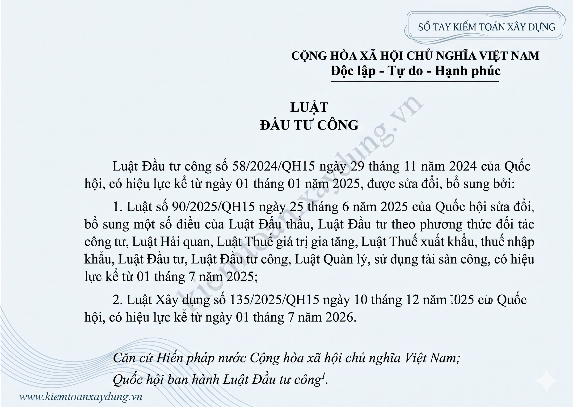 29-so-tay-kiem-toan-xay-dung-van-ban-hop-nhat-luat-dau-tu-cong
